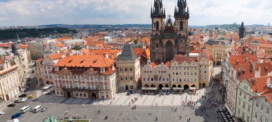 Till Tjeckiens vackra historiska huvudstad Prag och alla dess sevärdheter kommer ni på strax över en timmes bilresa.