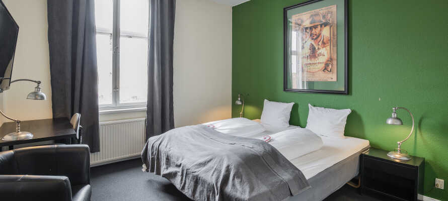 Samtliga av hotellets rum är individuellt inredda i olika färger och skapar en bra bas för din vistelse i Næstved.