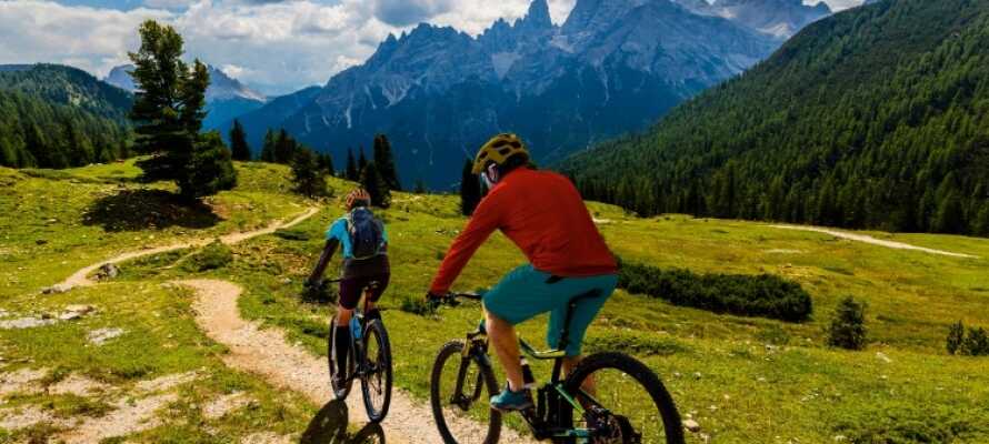 Området passar för cykling både med mountainbike eller cykling på vägarna. 