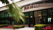 Indgangen til Hotel Vile Park i Portoroz