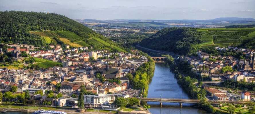 Besøg den idylliske by, Bingen am Rhein, på den anden side af Rhinen, eller kør en tur til Mainz.