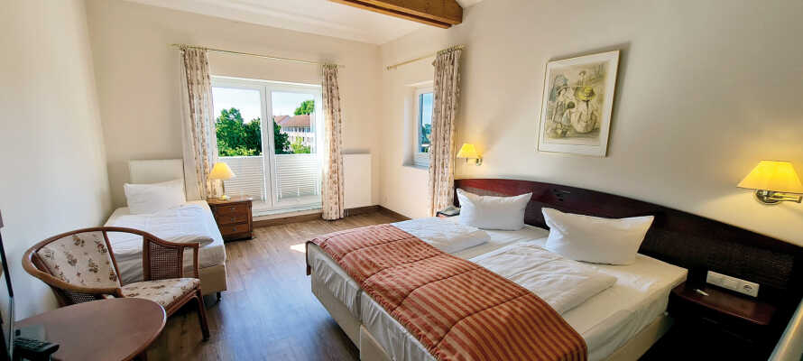 Hotellets værelser tilbyder fortryllende og hyggelige rammer for jeres ophold.