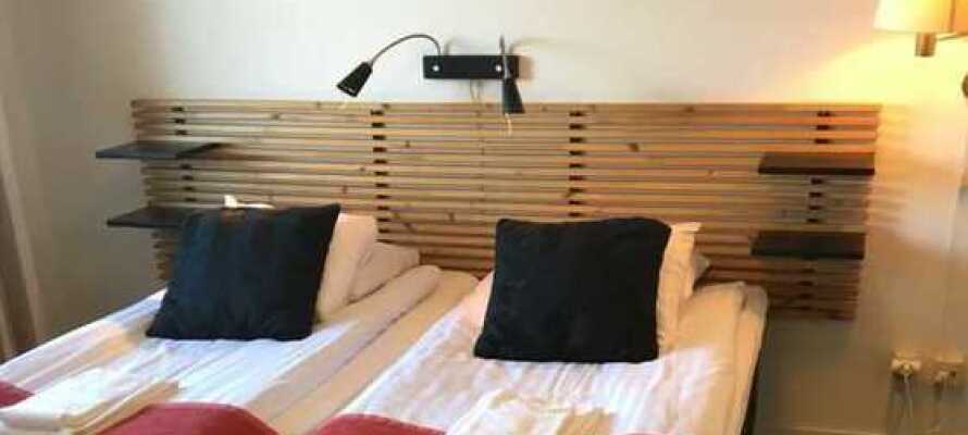 Hotellets værelser udgør en komfortabel under opholdet i Markaryd.