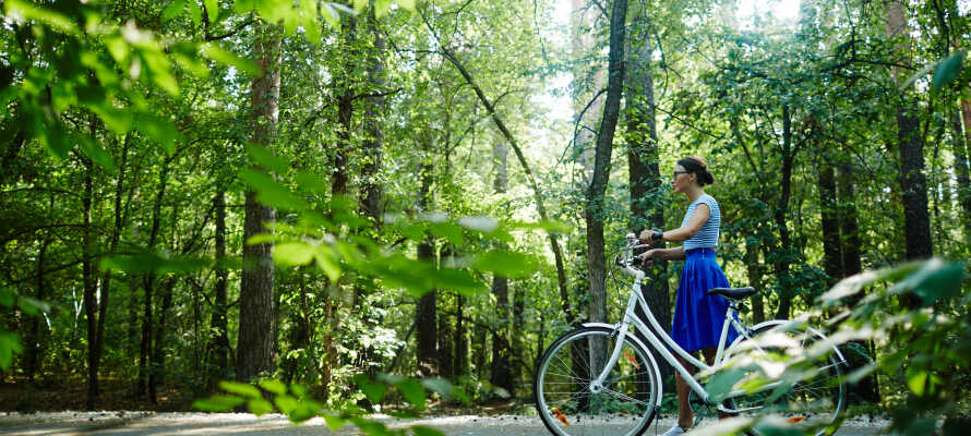 I kan gratis låne cykler og elcykler på hotellet, og således let komme ud på opdagelse i nærområdet.