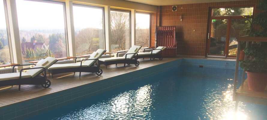 Hotellet har en lækker wellnessafdeling med bl.a. swimming pool, sauna og dampbad