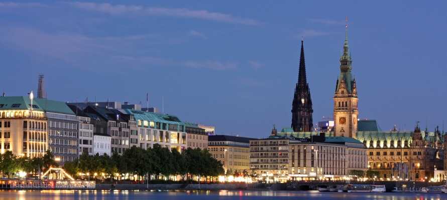 I har alletiders udgangspunkt for oplevelser i Hamburg med bare 15 minutters transporttid ind til byens smukke centrum