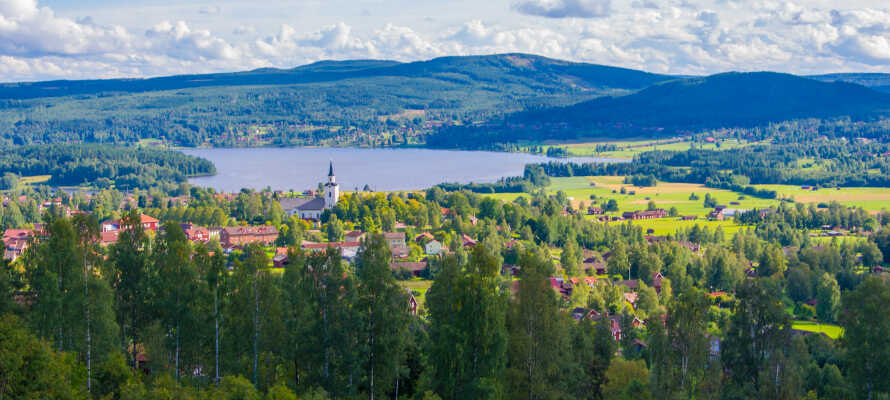 Tag på spændende udflugter i Dalarna og oplev charmerende byer og landsbyer, såsom Mora, Dalhalla og Rättvik.