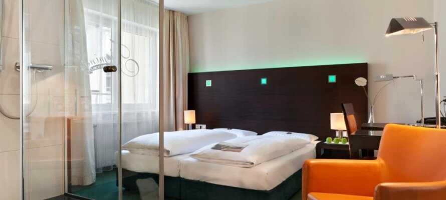 På det 4-stjernede Flemings Conference Hotel Wien, bor I på komfortable og stilfulde værelser som alle har air conditioning.