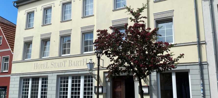Det 3 * hotel ligger i den gamle bydel i Barth.