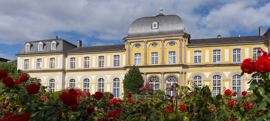 Tæt på den botaniske have i Bonn og Poppelsdorf Slottet.