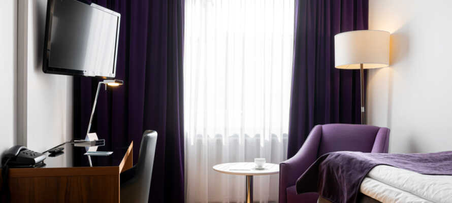 Hotelværelserne på Elite Stadshotellet Eskilstuna giver jer en komfortabel base under jeres ophold.